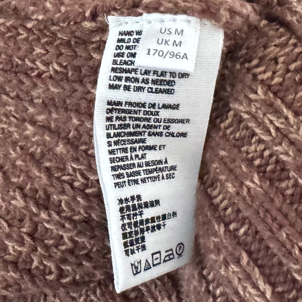 Free People High Hopes Cardigan Sweater Medium Brown Fisheraman Boho Chunky Prep - Picture 10 of 12